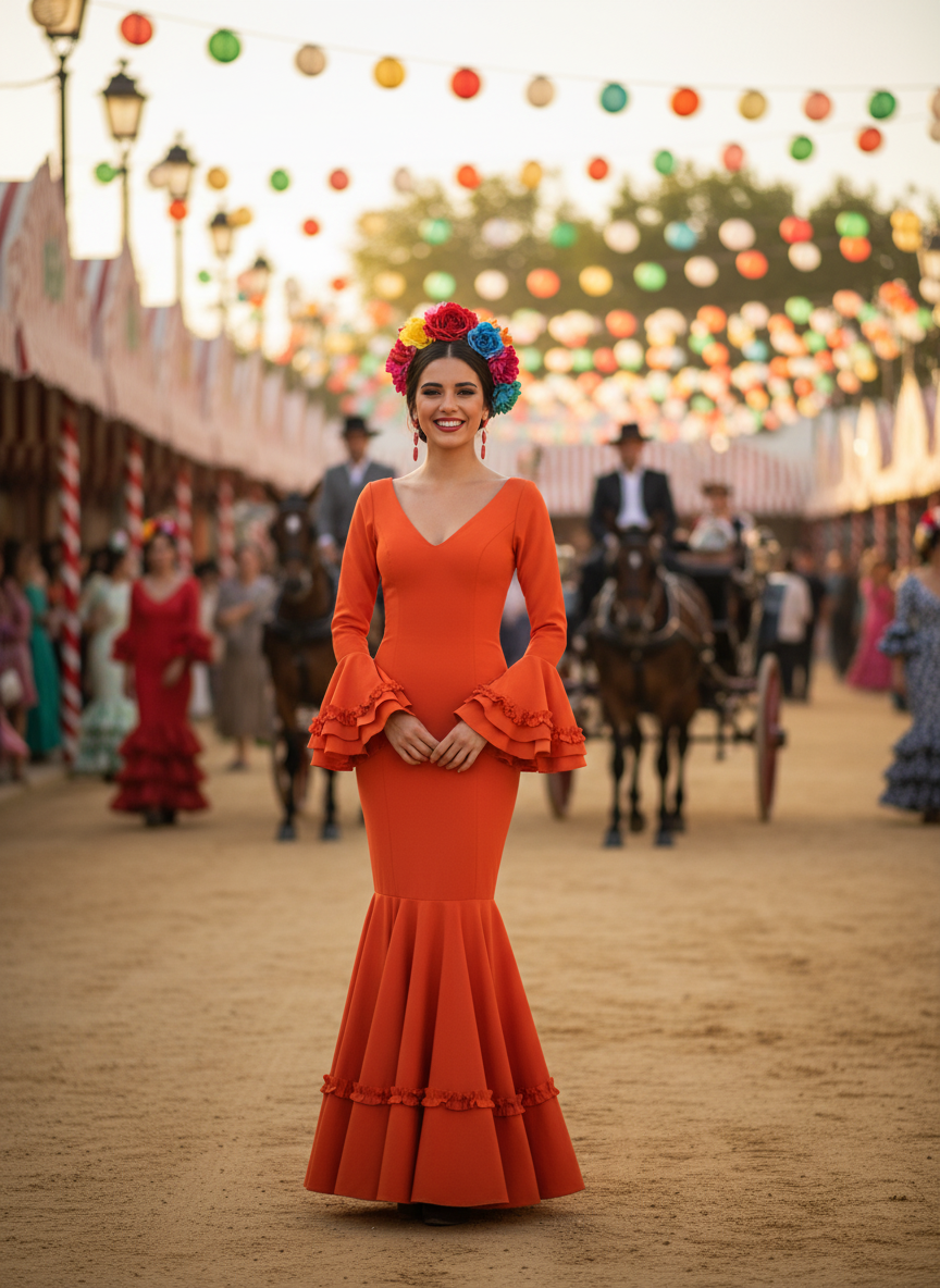 TRAJE FLAMENCA NARANJA EMMA WU DESIGN X FLAMENCA 7817