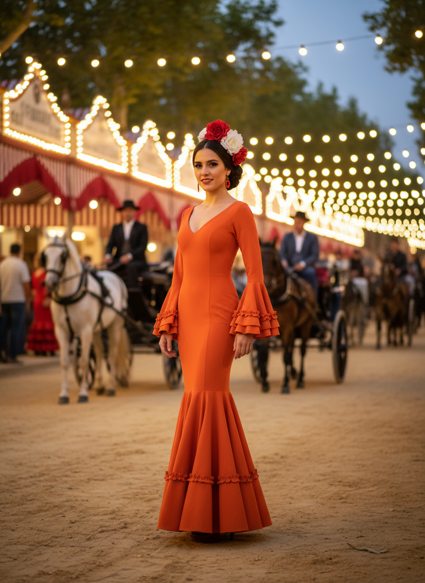 TRAJE FLAMENCA NARANJA EMMA WU DESIGN X FLAMENCA 7817