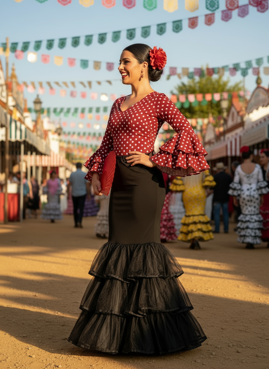 CANCÁN VOLANTES NEGRO EM200