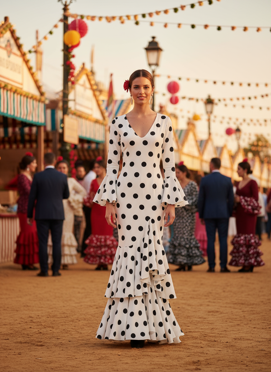 TRAJE FLAMENCA BLANCO EMMA WU DESIGN X FLAMENCA M0491