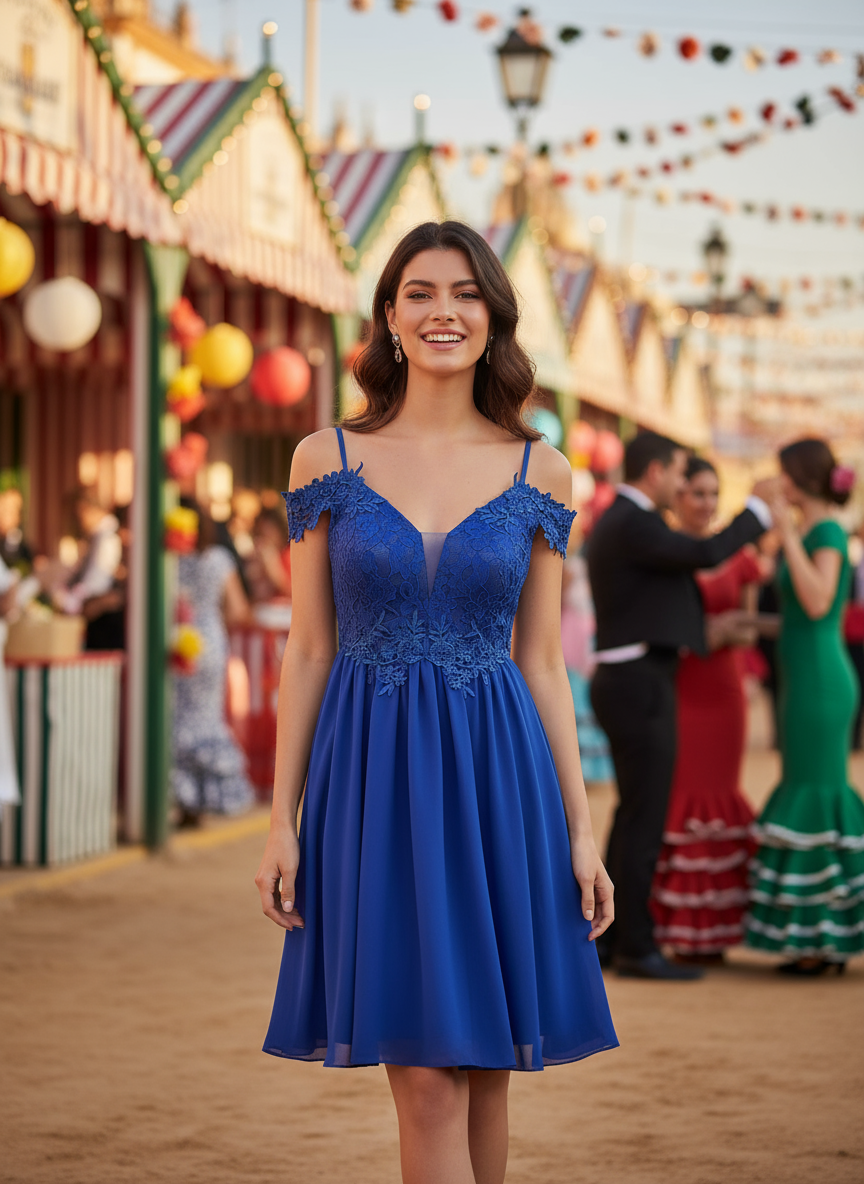 VESTIDO CORTO AZUL 6331