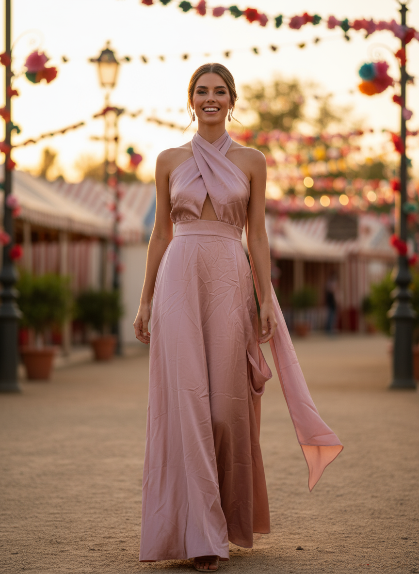 NUDE PINK LONG DRESS 50785