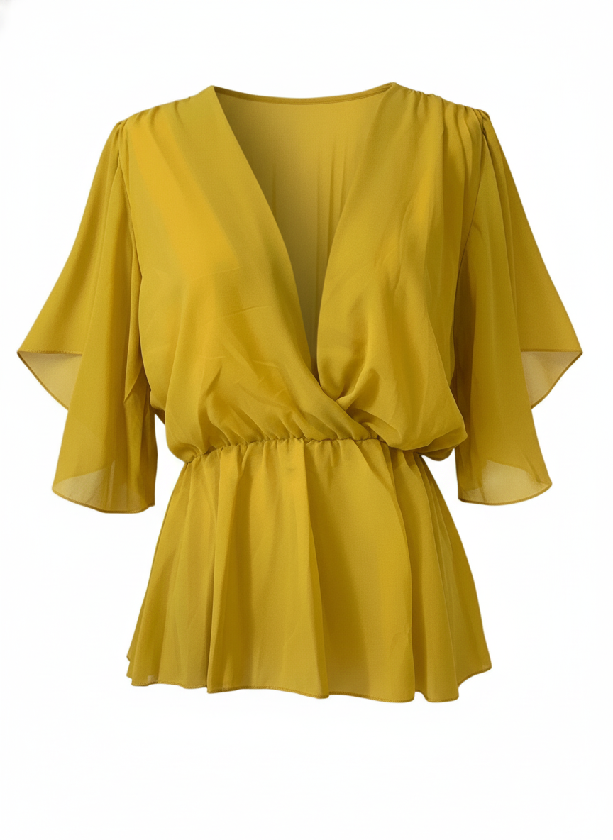 BLUSA AMARILLO MANGO 7262