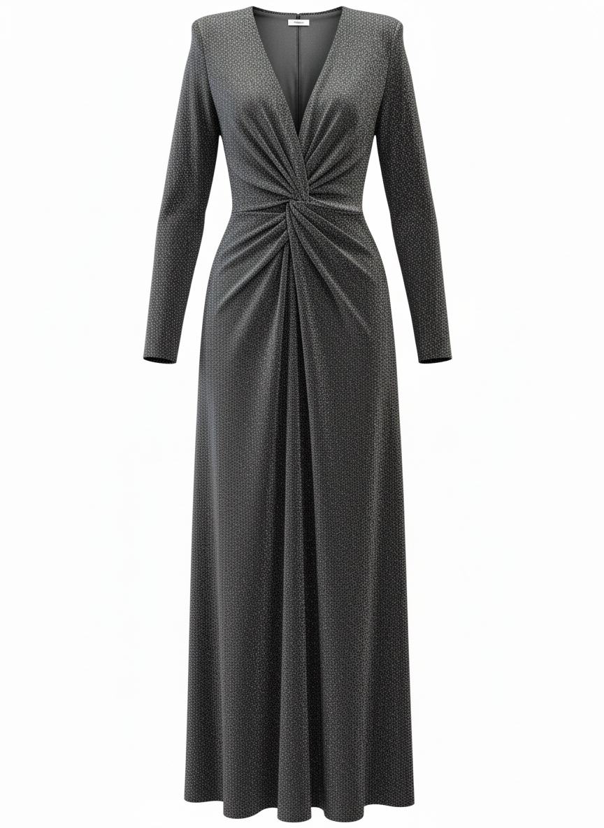 LONG SILVER SHIMMER DRESS 23010