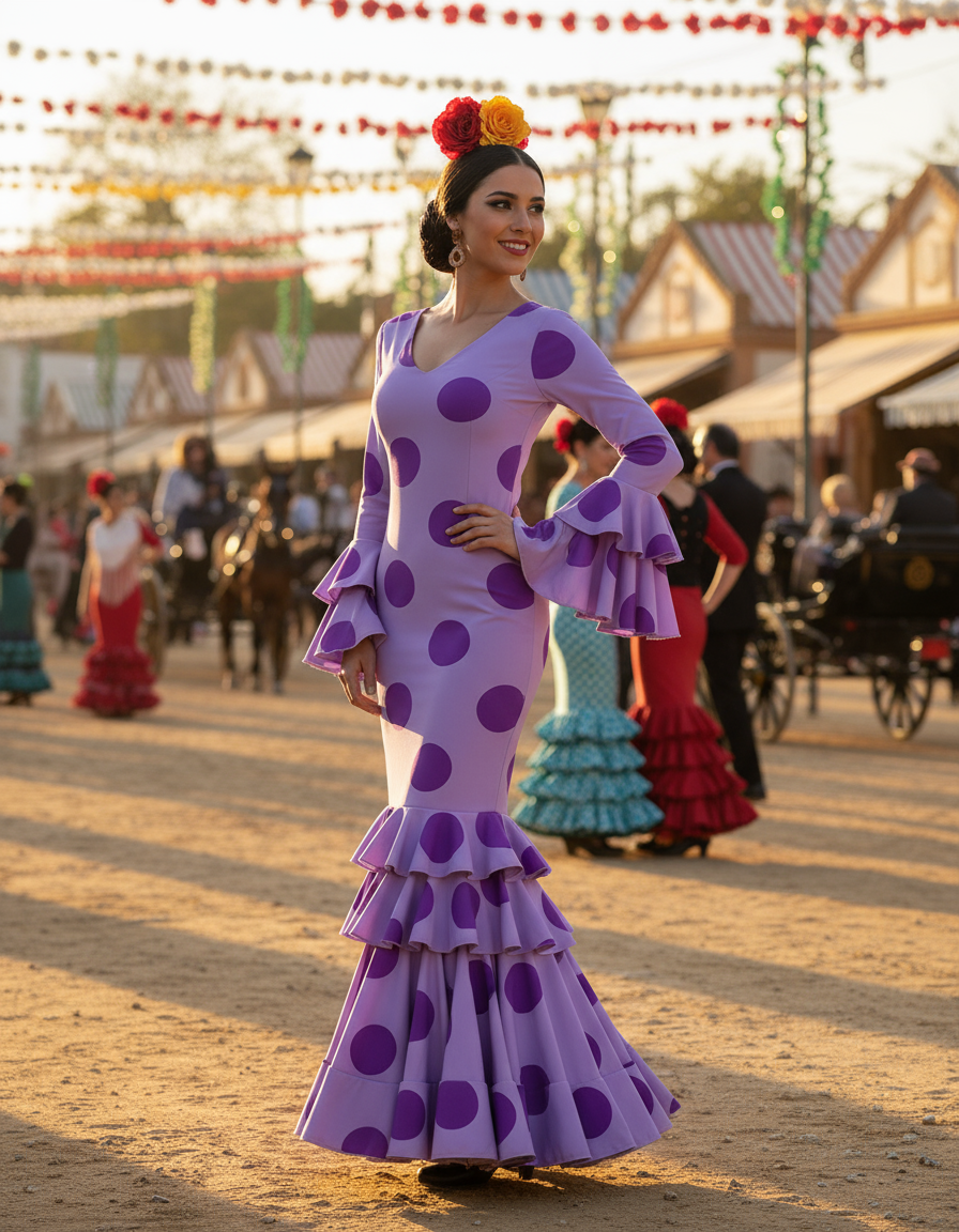 TRAJE FLAMENCA LILA MALVA EMMA WU DESIGN X FLAMENCA 21045