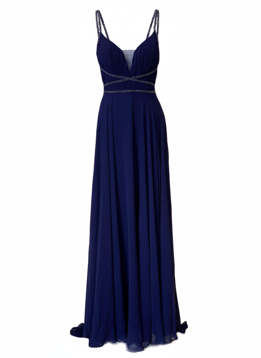 LONG NAVY BLUE DRESS 7011