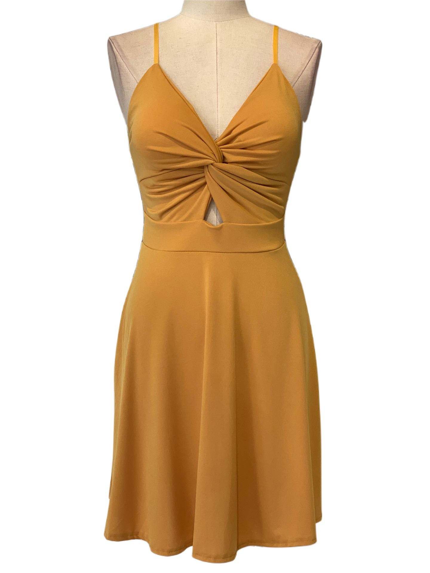 VESTIDO CORTO MOSTAZA 3139