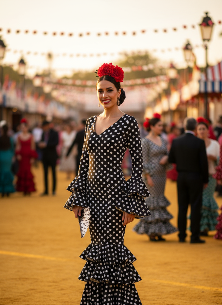 TRAJE FLAMENCA NEGRO EMMA WU DESIGN X FLAMENCA P0485