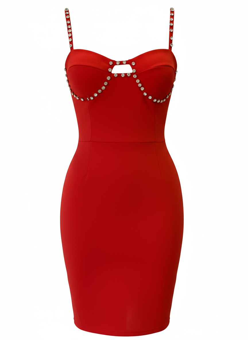 SHORT RED DRESS 23645