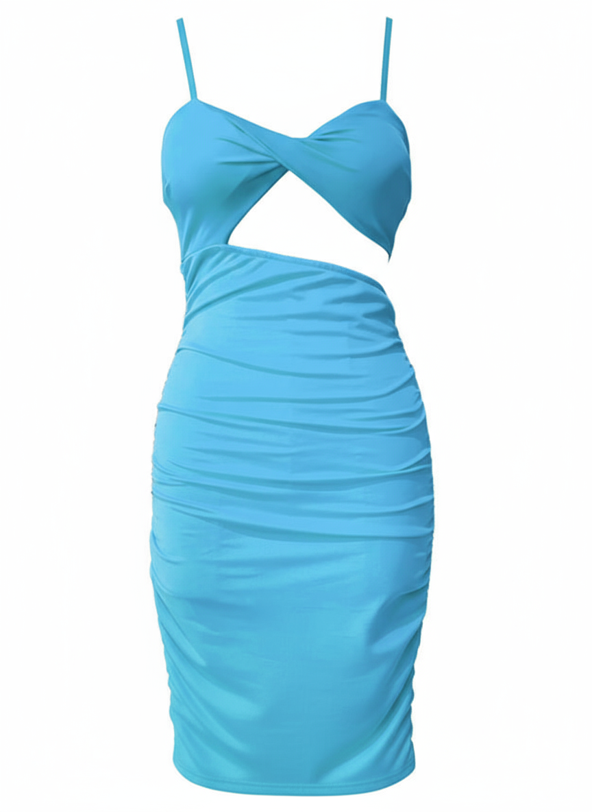 VESTIDO CORTO AGUA MARINA 50697