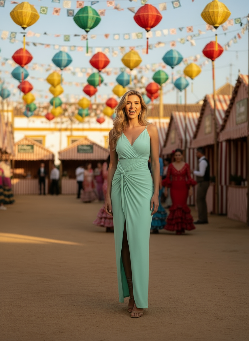 MINT GREEN LONG DRESS 50873