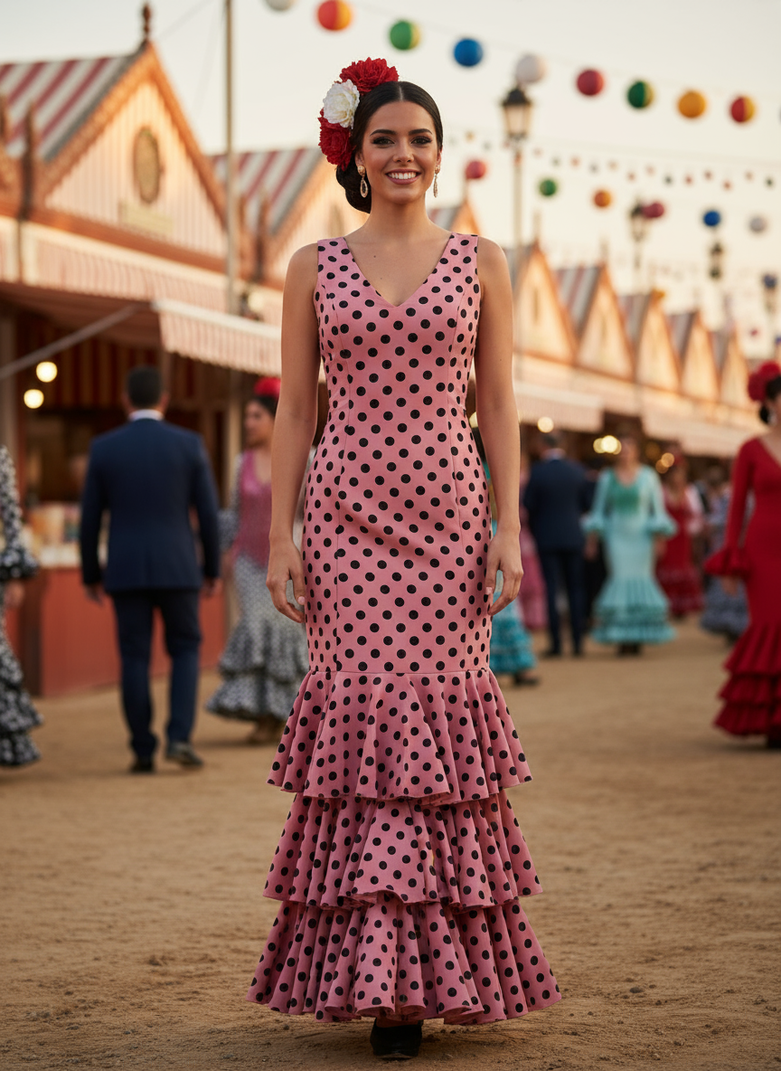 TRAJE FLAMENCA ROSA MALVA EMMA WU DESIGN X FLAMENCA 5995
