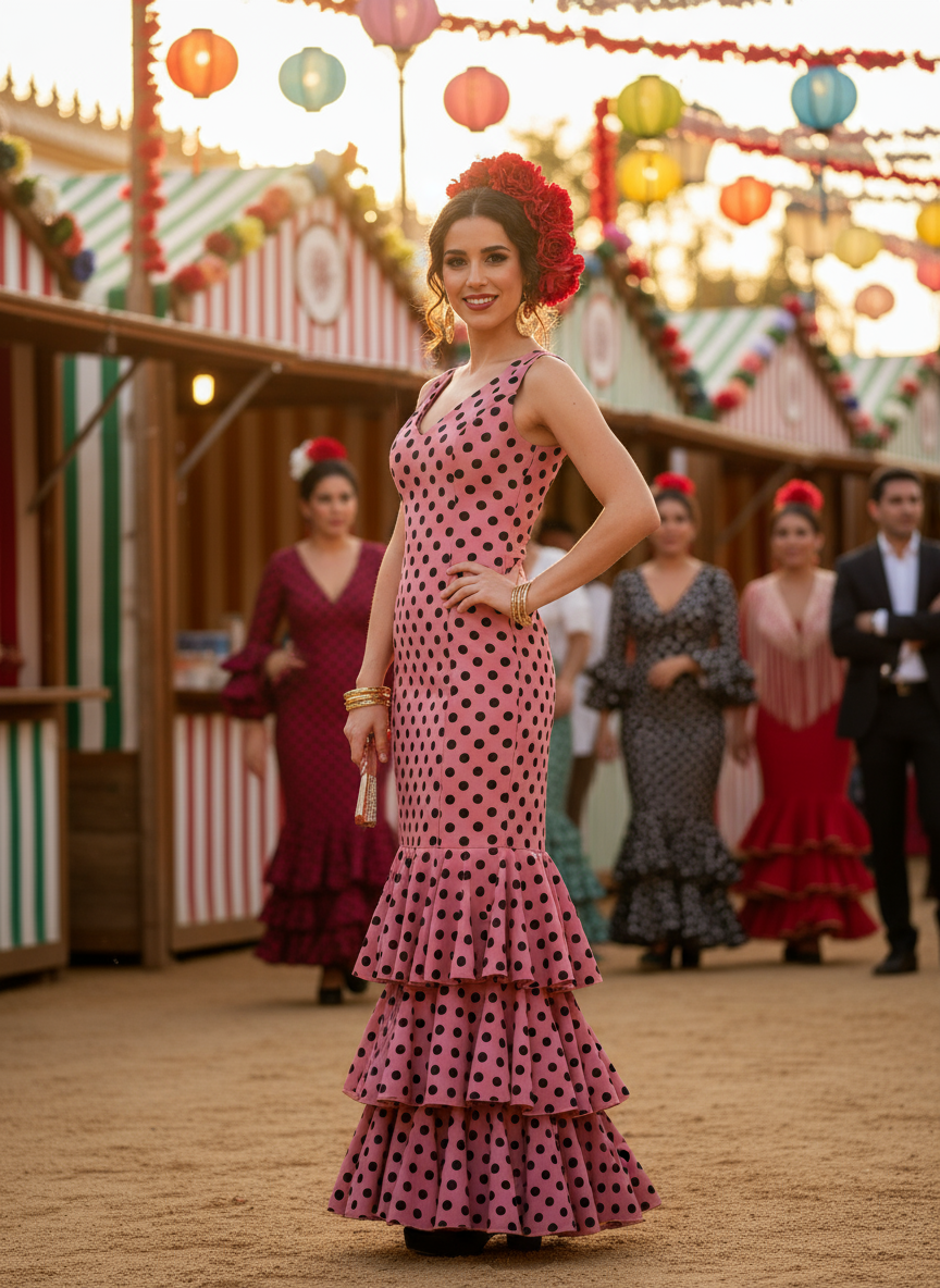 TRAJE FLAMENCA ROSA MALVA EMMA WU DESIGN X FLAMENCA 5995