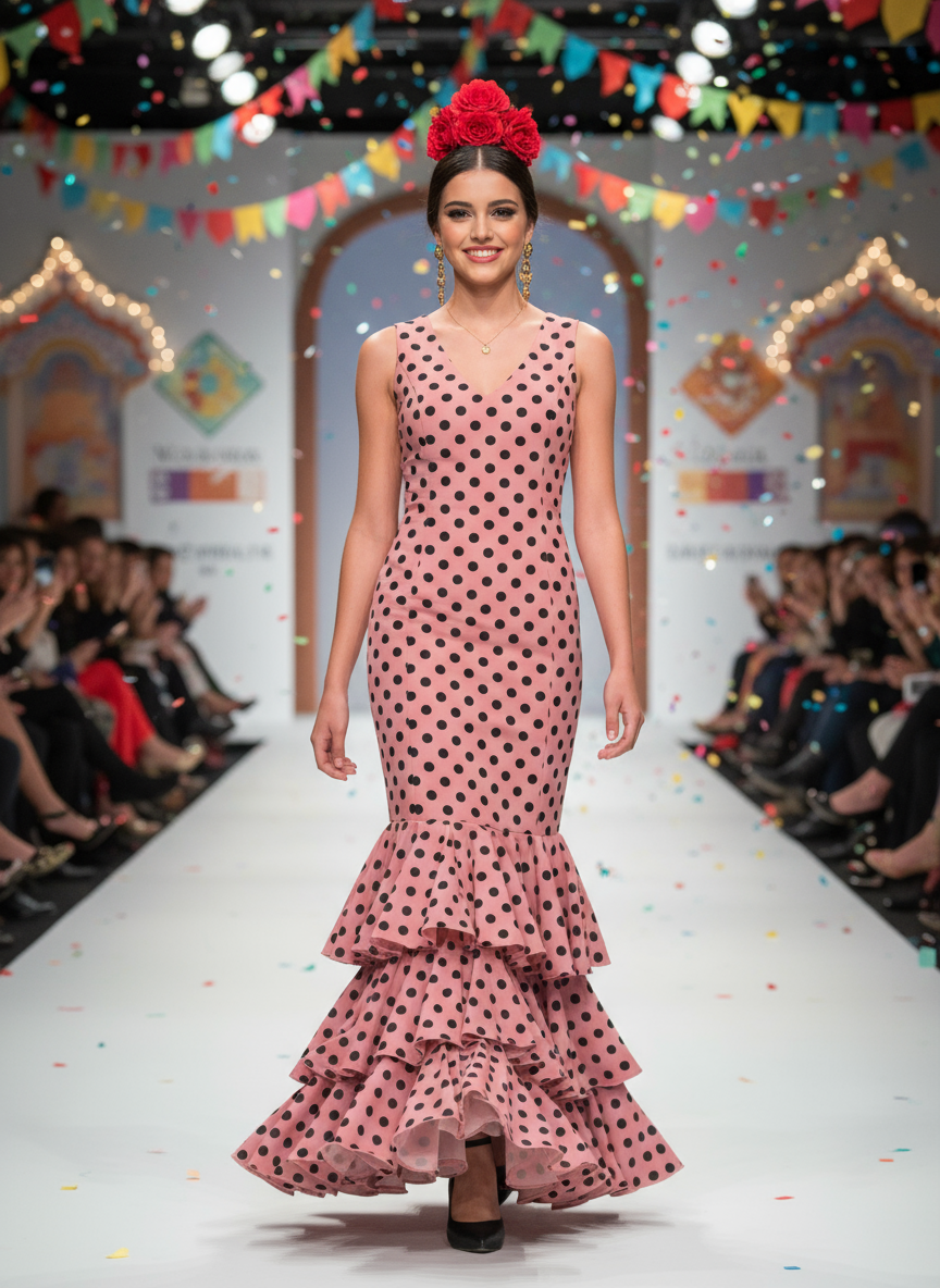 TRAJE FLAMENCA ROSA MALVA EMMA WU DESIGN X FLAMENCA 5995