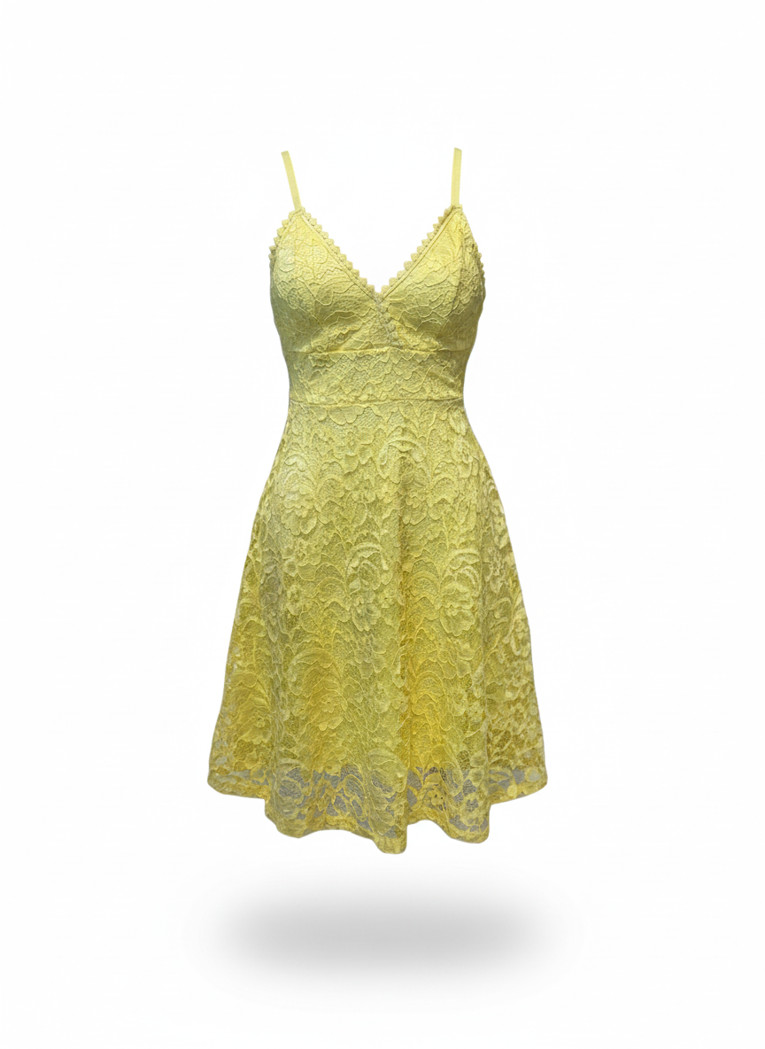 VESTIDO CORTO AMARILLO 3685