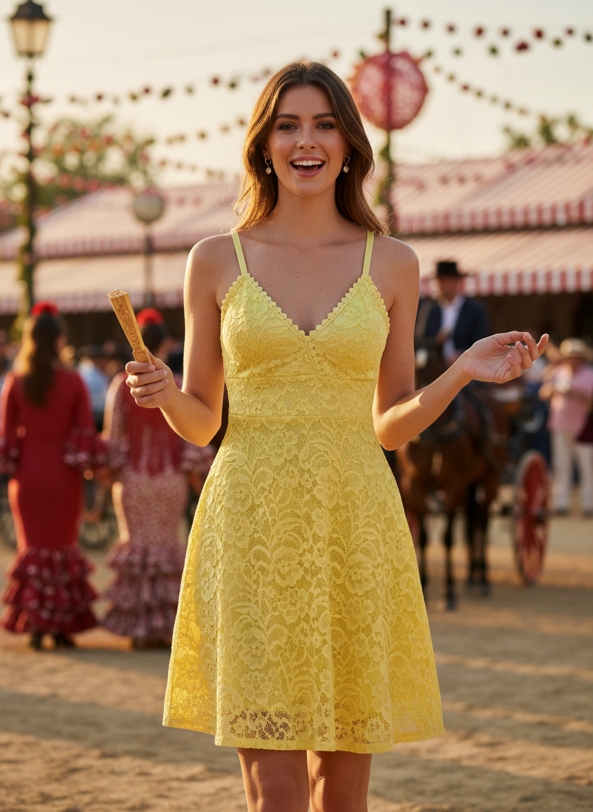 VESTIDO CORTO AMARILLO 3685