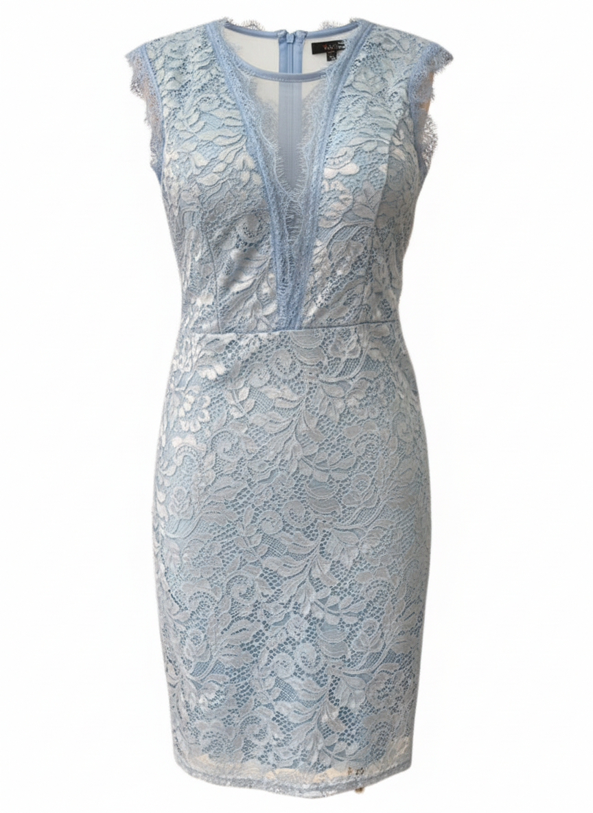 VESTIDO CORTO CELESTE 3409