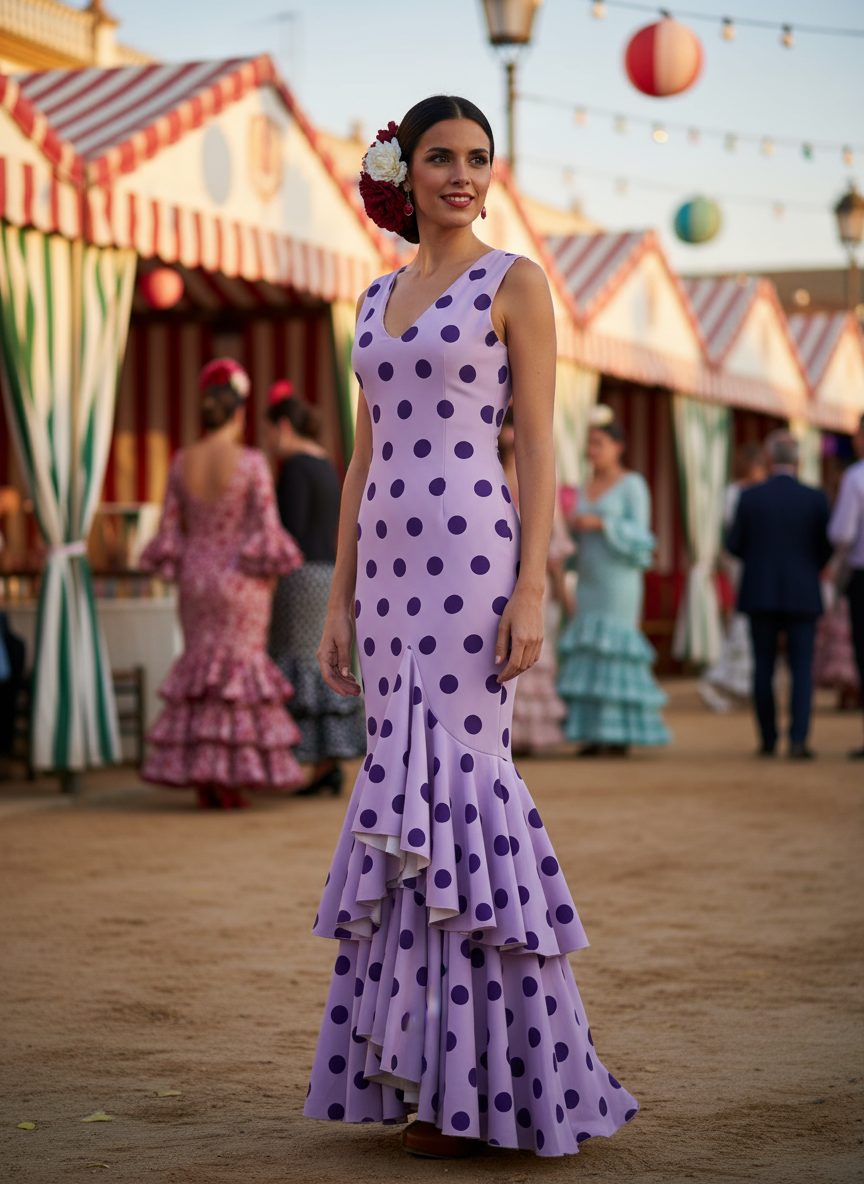 TRAJE FLAMENCA LILA MALVA EMMA WU DESIGN X FLAMENCA M0492