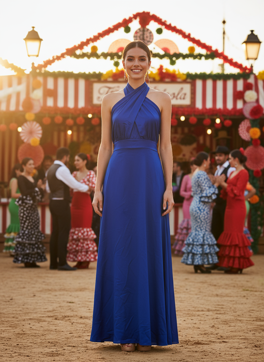 ELECTRIC BLUE LONG DRESS 50785