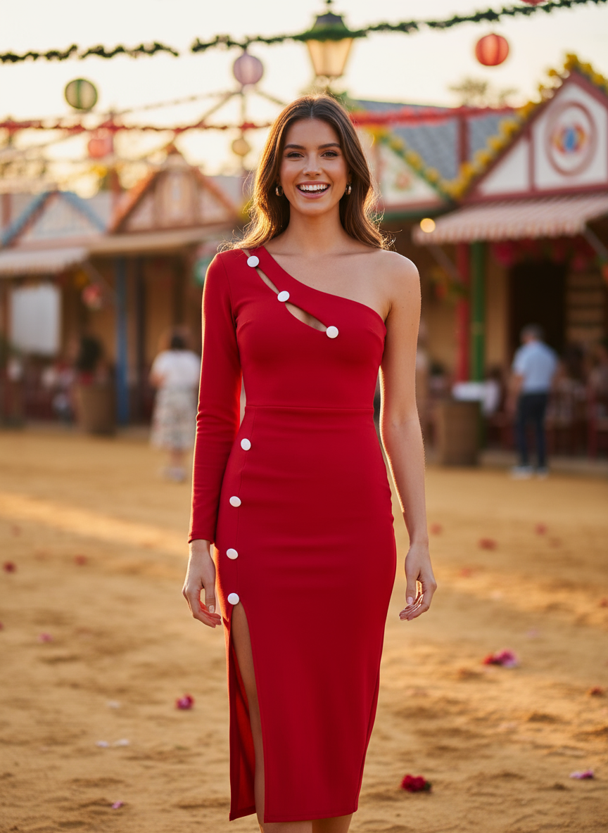 SHORT RED DRESS 22023