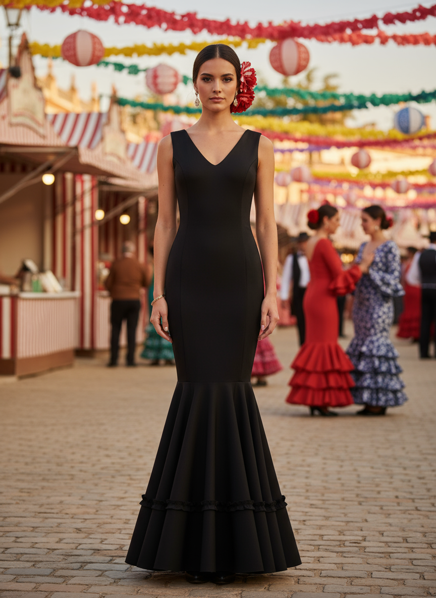 TRAJE FLAMENCA NEGRO EMMA WU DESIGN X FLAMENCA 21046