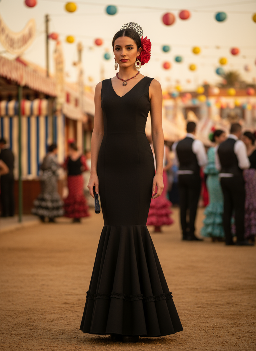 TRAJE FLAMENCA NEGRO EMMA WU DESIGN X FLAMENCA 21046