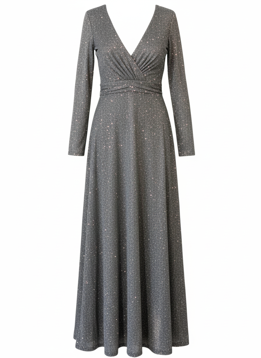DARK GRAY LONG DRESS 8812