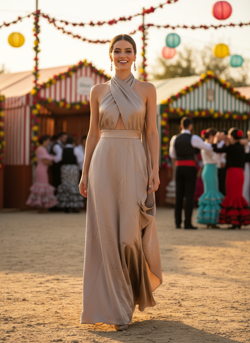 LONG BEIGE DRESS 50785