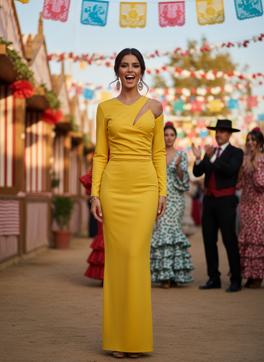 MANGO YELLOW LONG DRESS 23022