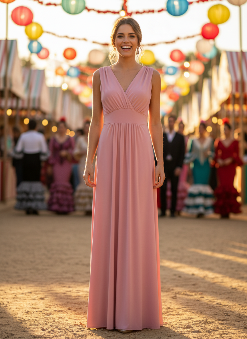 NUDE PINK LONG DRESS 1639