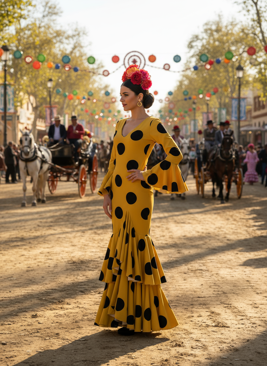 TRAJE FLAMENCA AMARILLO MANGO EMMA WU DESIGN X FLAMENCA G0491