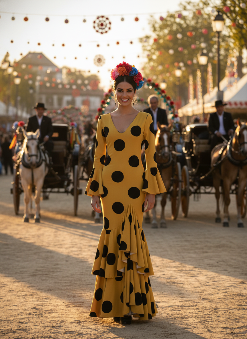 TRAJE FLAMENCA AMARILLO MANGO EMMA WU DESIGN X FLAMENCA G0491