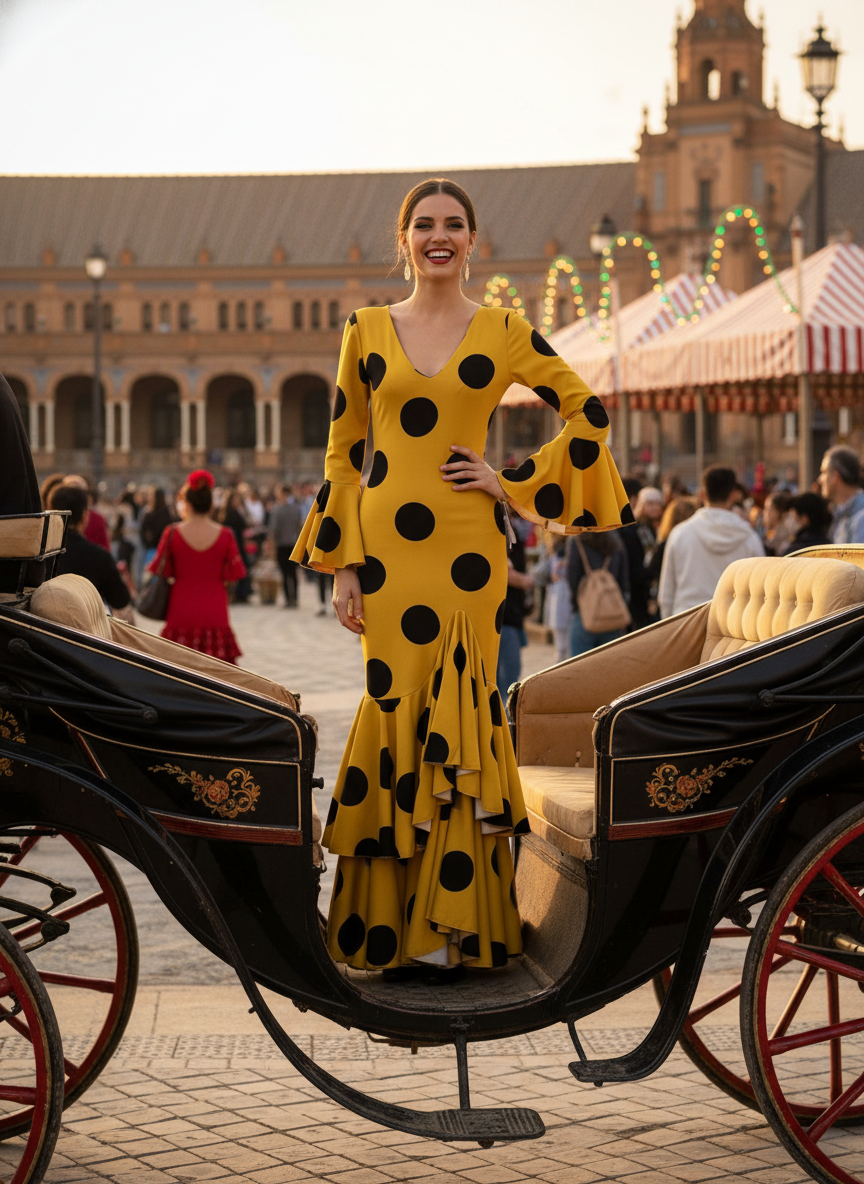 TRAJE FLAMENCA AMARILLO MANGO EMMA WU DESIGN X FLAMENCA G0491