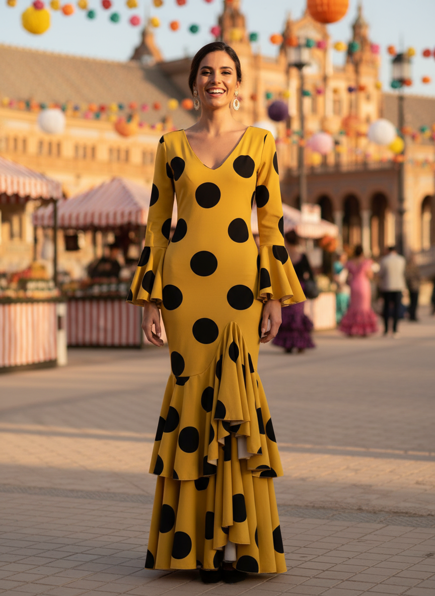 TRAJE FLAMENCA AMARILLO MANGO EMMA WU DESIGN X FLAMENCA G0491