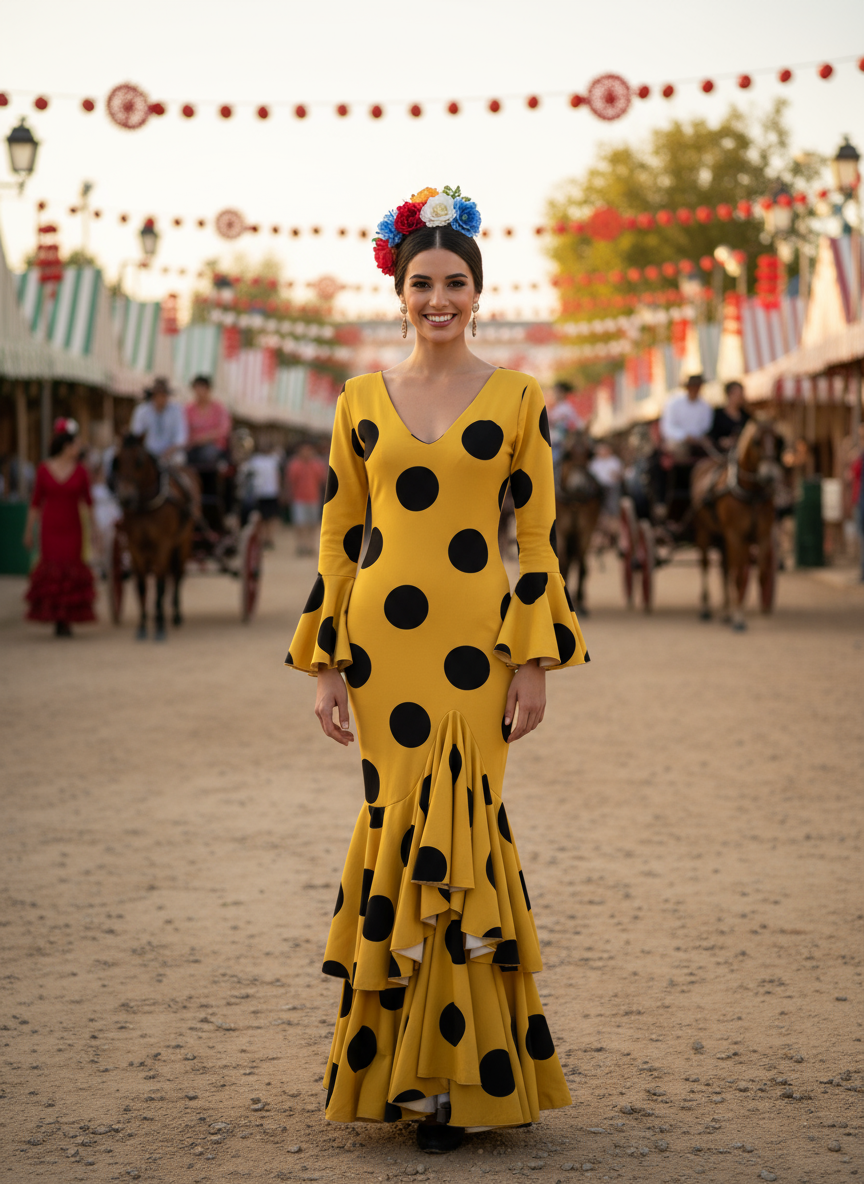 TRAJE FLAMENCA AMARILLO MANGO EMMA WU DESIGN X FLAMENCA G0491