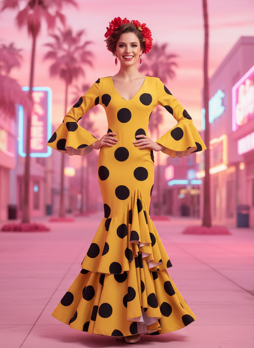 TRAJE FLAMENCA AMARILLO MANGO EMMA WU DESIGN X FLAMENCA G0491