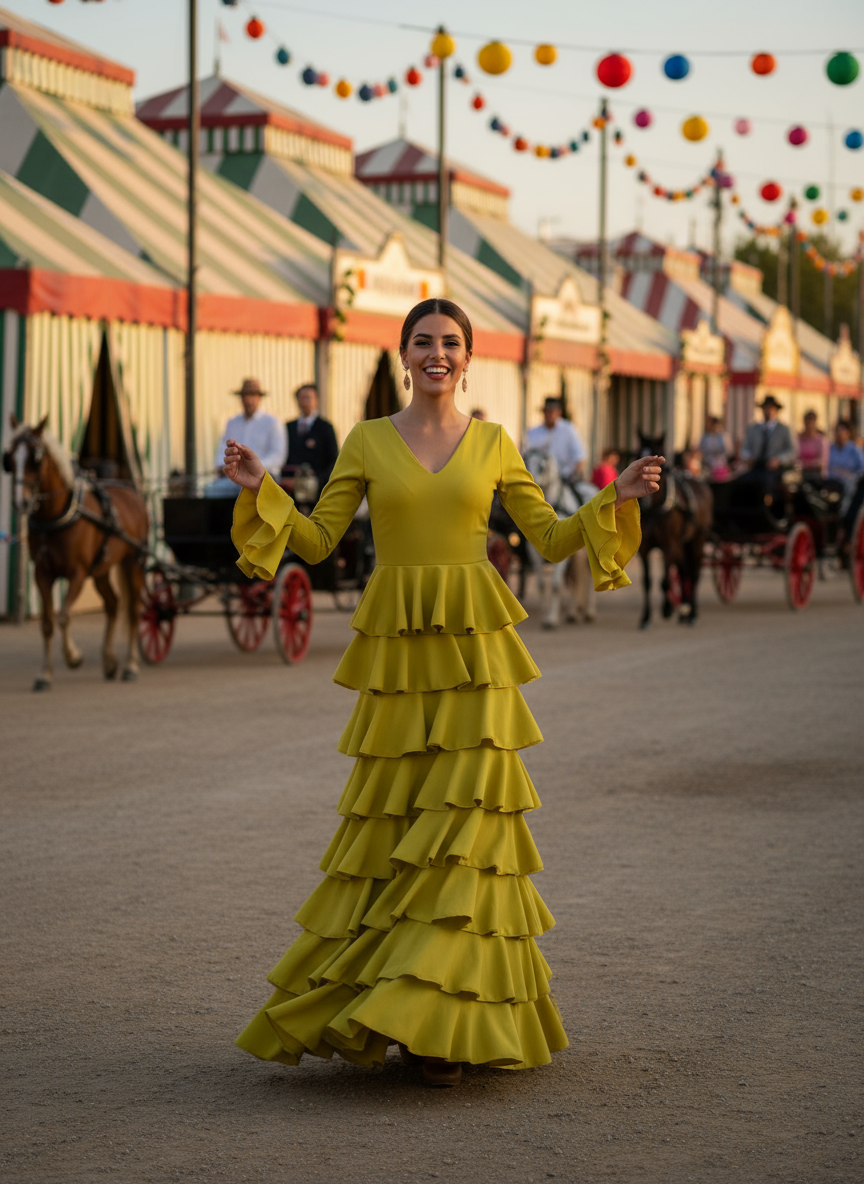 TRAJE FLAMENCA MOSTAZA EMMA WU DESIGN X FLAMENCA EM231