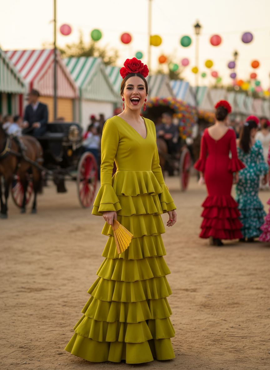 TRAJE FLAMENCA MOSTAZA EMMA WU DESIGN X FLAMENCA EM231