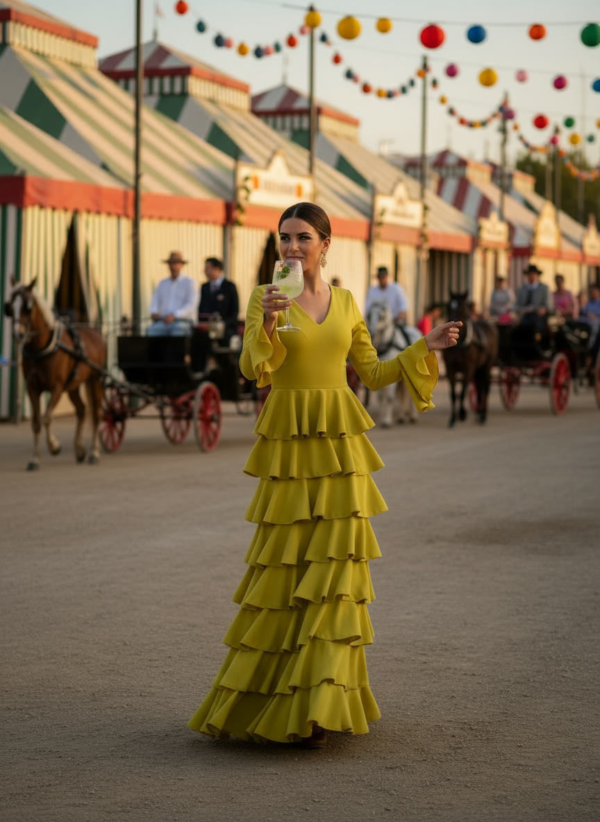 TRAJE FLAMENCA MOSTAZA EMMA WU DESIGN X FLAMENCA EM231