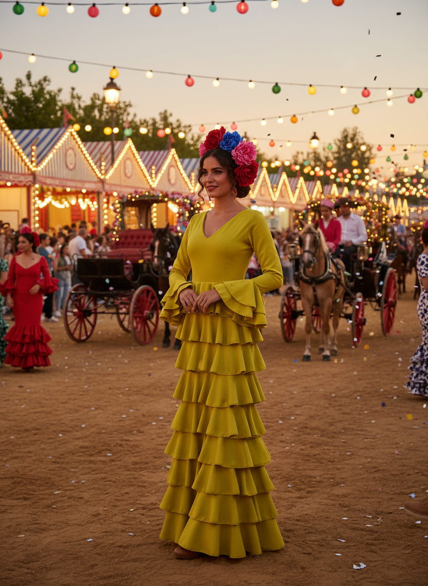 TRAJE FLAMENCA MOSTAZA EMMA WU DESIGN X FLAMENCA EM231