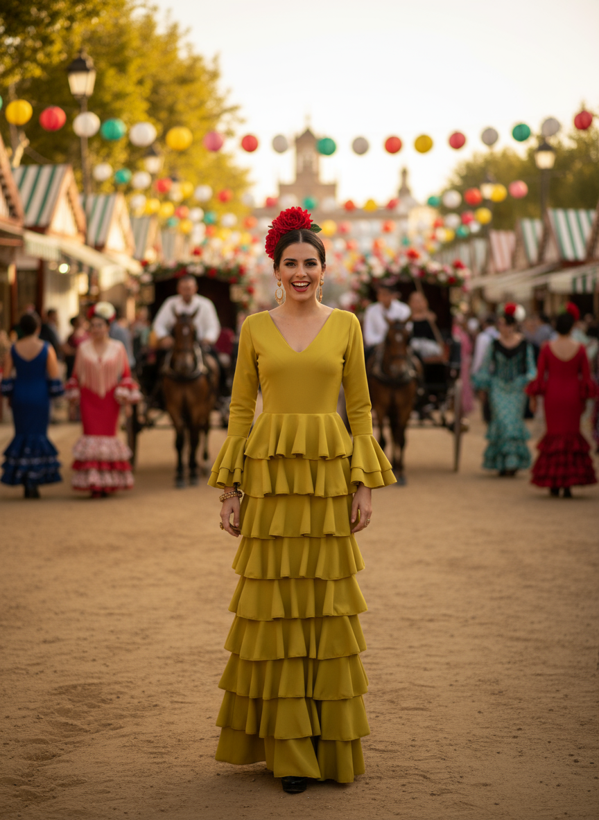 TRAJE FLAMENCA MOSTAZA EMMA WU DESIGN X FLAMENCA EM231