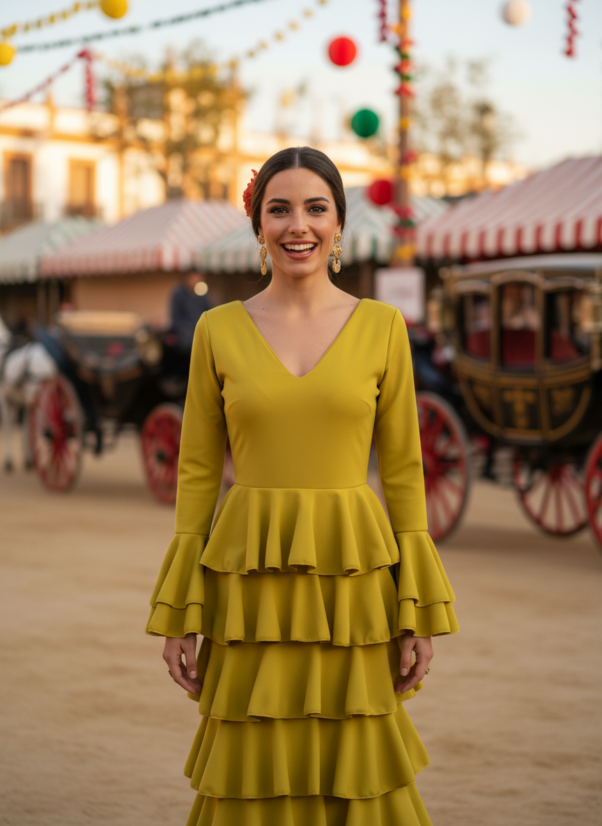 TRAJE FLAMENCA MOSTAZA EMMA WU DESIGN X FLAMENCA EM231