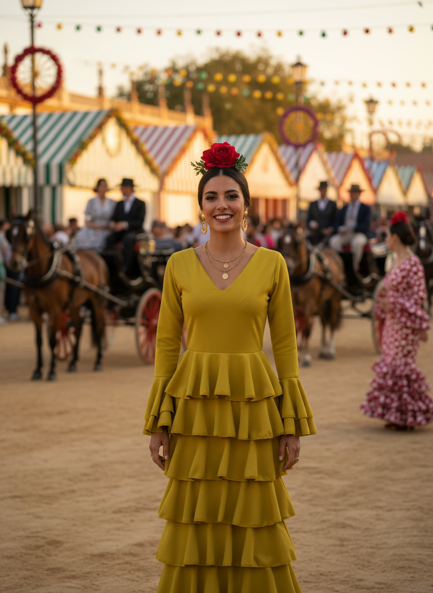 TRAJE FLAMENCA MOSTAZA EMMA WU DESIGN X FLAMENCA EM231