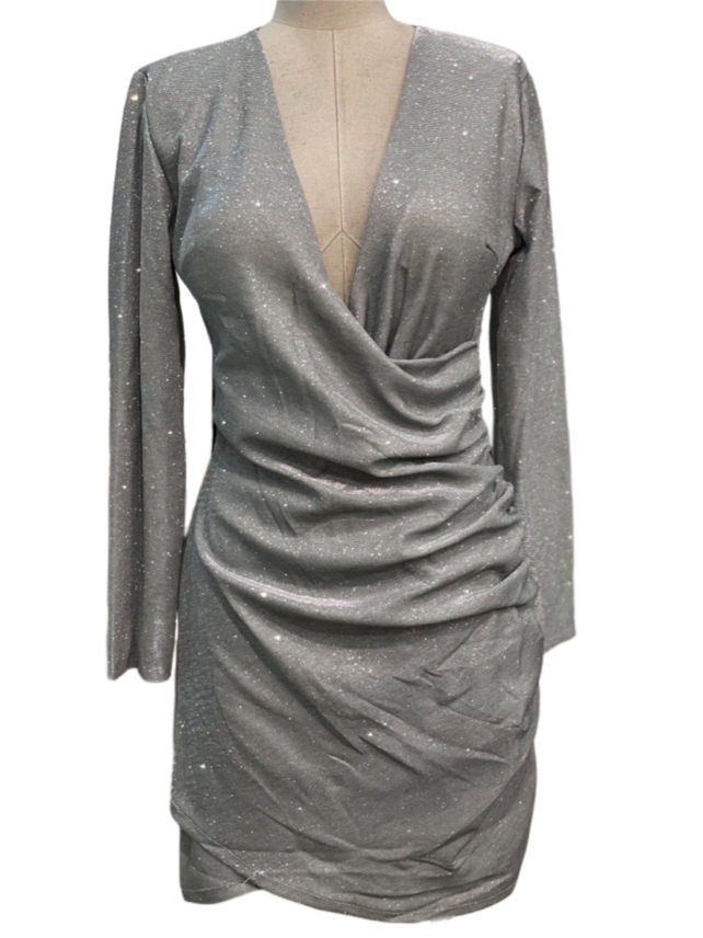 VESTIDO CORTO GRIS OSCURO 8817