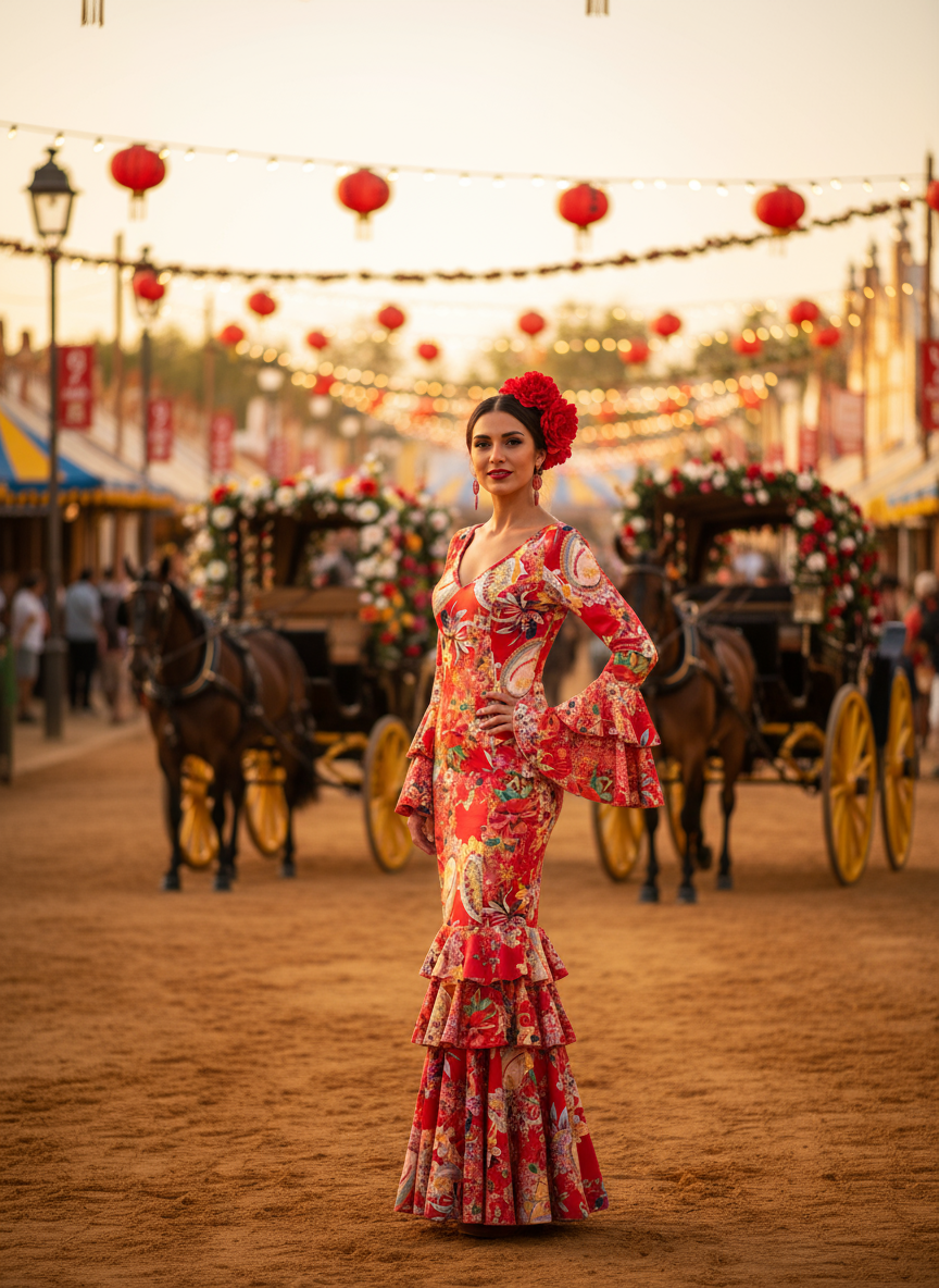 TRAJE FLAMENCA ROJO EMMA WU DESIGN X FLAMENCA E21041
