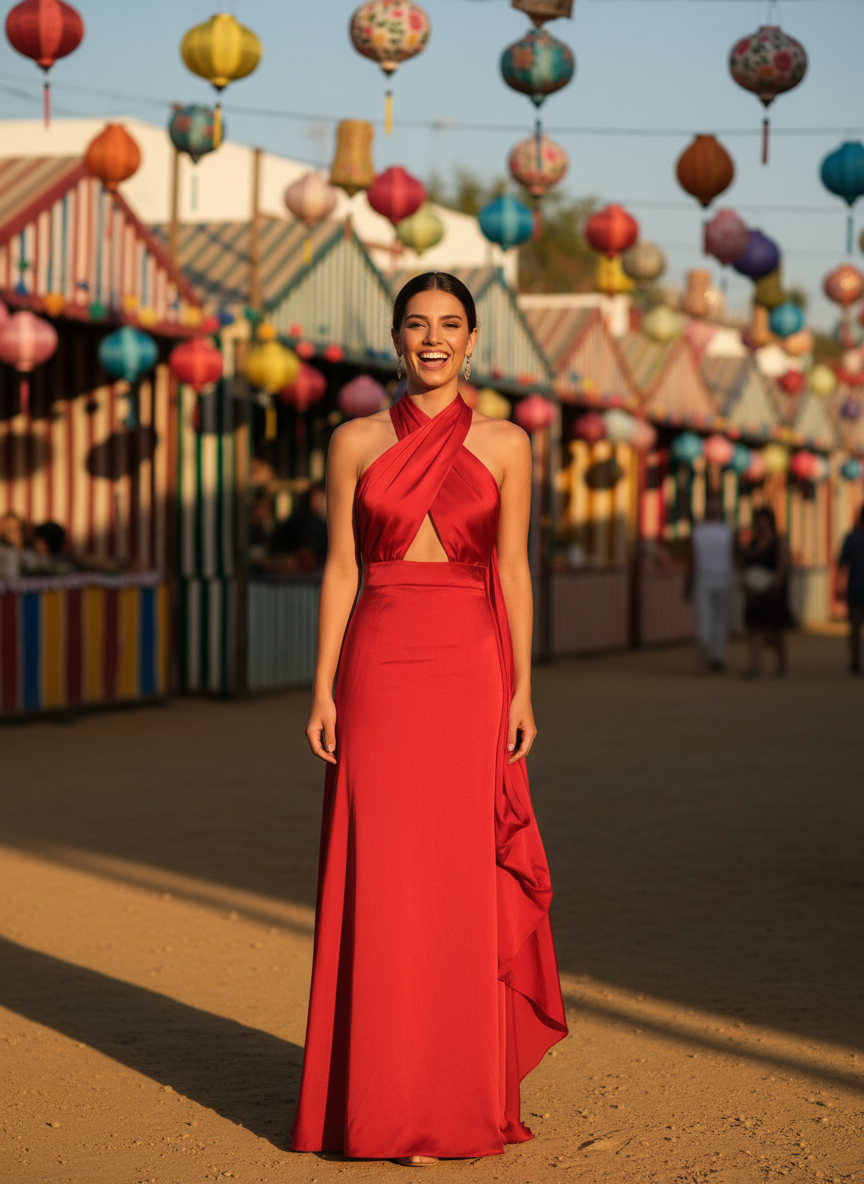 LONG RED DRESS 50785