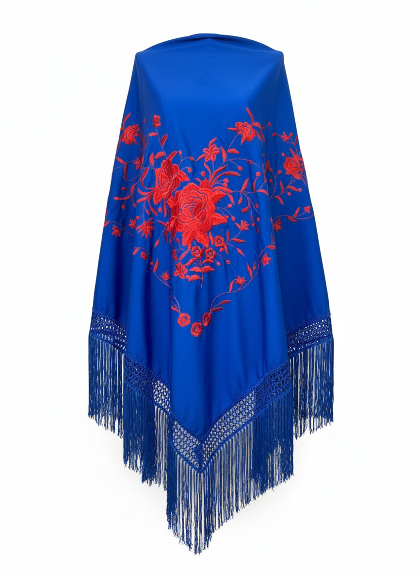 MANTÓN Azul Eléctrico Con Rojo MT180-91