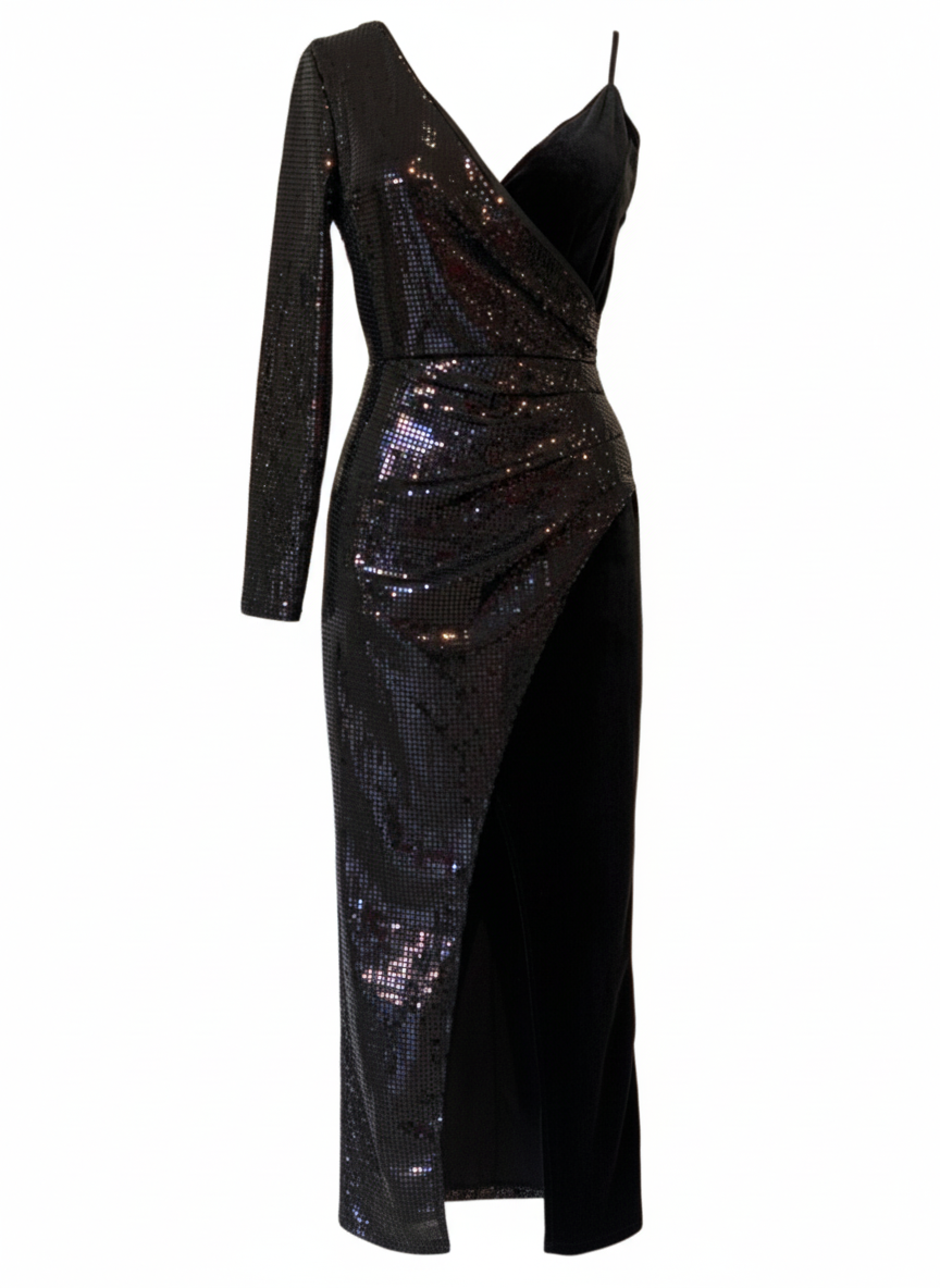 LONG BLACK DRESS 4902