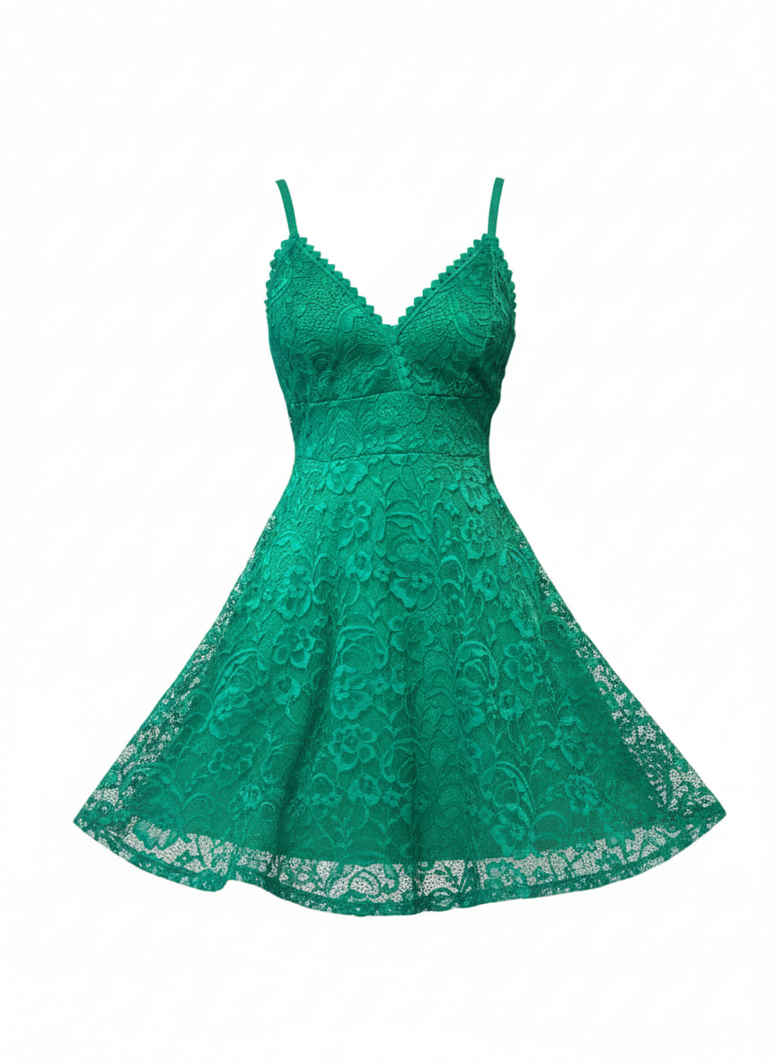 Andalusia Green Short Dress 3685