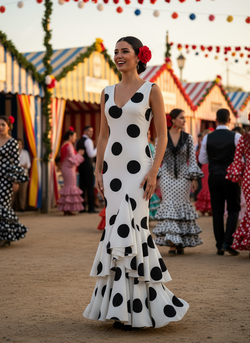 TRAJE FLAMENCA BLANCO EMMA WU DESIGN X FLAMENCA G0492